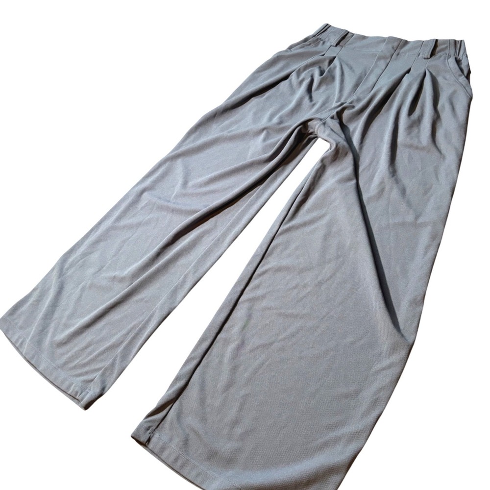 Halara Wide Leg Pleated Trousers Slate Blue Gray High Waisted Pants Medium